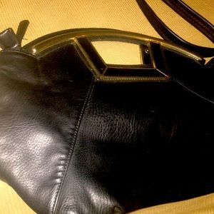 Black shoulder strap or hand bag